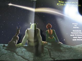 Shrek Seasons Greetings 3d Popup Rare Oscar Ad