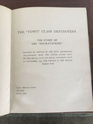 Very Rare Wwii British Naval History.  “the Story Of The Four - Stackers”.  1949.