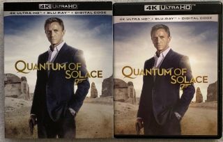 James Bond 007 Quantum Of Solace 4k Ultra Hd Blu Ray 2 Disc,  Rare Oop Slipcover