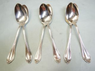6 Monticello Oval Soup/dessert Spoons - Classic/fine 1907 American Silver Co.