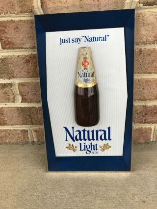 Antique Advertising Vintage Anheuser Busch Just Say Natural Light Beer Sign