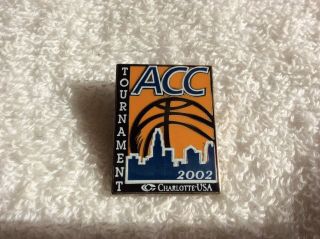 2002 Acc Basketball Tournament - Charlotte,  Nc Pin - Pinback Rare