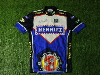 Rare Cycling Shirt Jersey Maglia Camiseta Henniez Sms Santini Festina Size M //