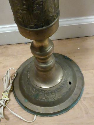 RARE Antique Vintage Brass Candlestick Floor Standing Rotary Phone 3