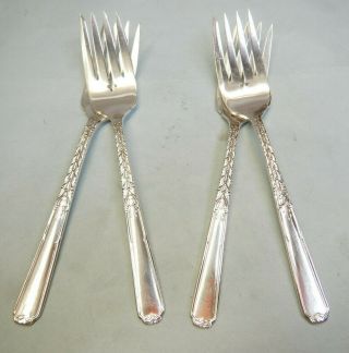 4 Janet Salad/dessert Forks - Ornate/fine 1936 Rogers