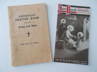 Antique 1917 Catholic Prayer Book For Army&navy John J.  Burke&st.  Joseph Pamphlet