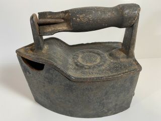 Very Old Antique Primitive Rustic Cast Iron Coal/ Charcoal Clothes Iron