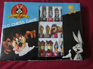 Looney Tunes 3d Chess Set.  (rare Blue And Black Box Edition) Undated.