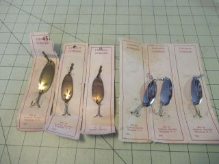 6 Vintage Paradox Wobbler Fishing Lure Spoon Old Stock Trout Salmon