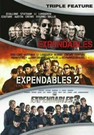 The Expendables 1 2 & 3 Rare Action Trilogy Dvd Set (3 Disc) Stallone Jet Li