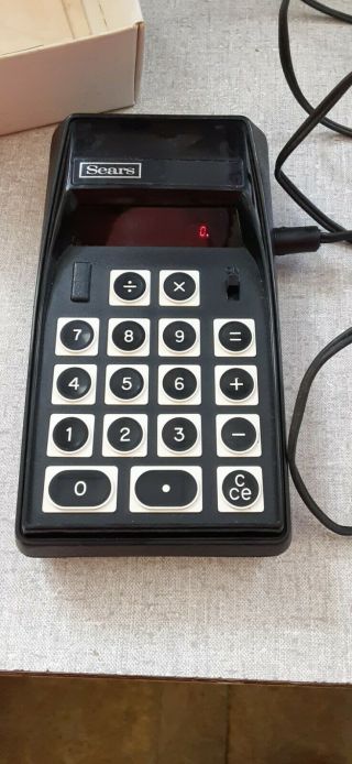Vintage Sears Roebuck Co.  Electronic Calculator Model 58824 Red Led Rare W/ Ac