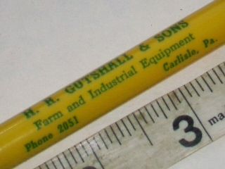 Rare H.  R.  Gutshall & Sons John Deer Farm inst.  Equipment pencil Carlisle,  Pa. 2