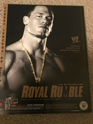 Vintage 2004 Wwe Royal Rumble Ppv Poster Print Ad John Cena Wwf Rare