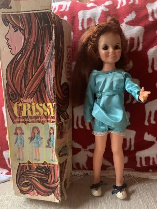 Vintage Ideal Crissy Chrissy Grow Hair Doll Outfit Shoes And Box