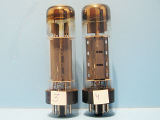 Two Rare Rft El34 / 6ca7 Coin Base Dimple Top Pentode Power Audio Tube Valve 60s