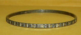 Vintage Antique Art Deco Solid Sterling Silver Ornate Design Bangle Bracelet