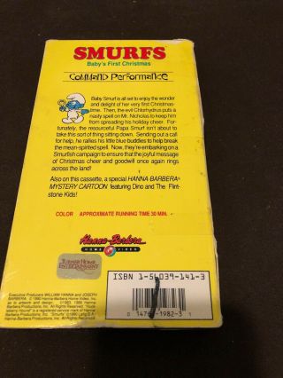 Smurfs - Baby’s First Christmas VHS Rare/HTF 3