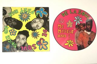 Rare 1989 De La Soul 3 Feet High And Rising Op Vinyl Lp & Picture Disc