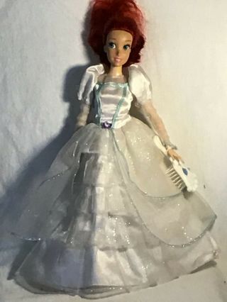 Rare Disney Princess Ariel Little Mermaid Doll W/ Wedding Dress Includes Brush