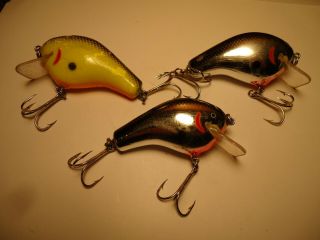 3 Vintage Bagley ' s B 2 Lures Made in USA 2