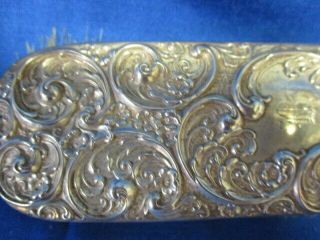 Antique Ornate Sterling Silver Repousse ' Brush,  For A Special Dog 3