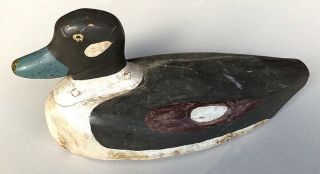 Antique Hand - Carved Wooden Duck Decoy