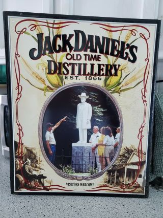 Vtg Jack Daniels Antique Old Time Distillery Visitors Welcome Metal Sign