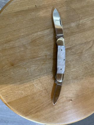 Vintage Double Bladed Folding Pocket Knife Pearl Handle - China