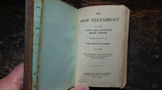 RARE WWII vintage US USGI Heart Shield pocket bible Testament 3