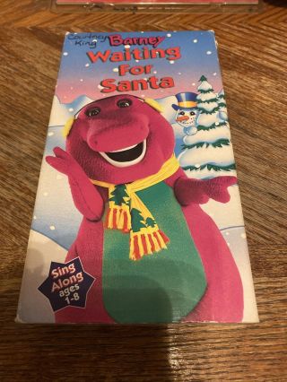 Barney Waiting For Santa Vhs Rare Vhs Sing Along Purple Dinosaur Video