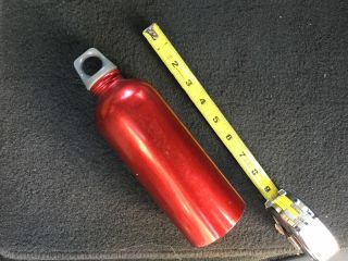 Vintage Sigg Red Aluminum Backpacking Stove Fuel Bottle Svea 123 Nr