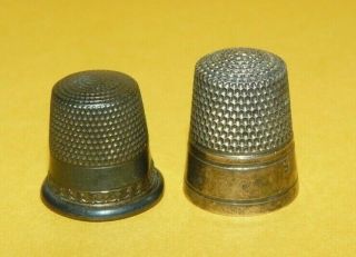 (2) Vintage Sterling Silver Thimble 