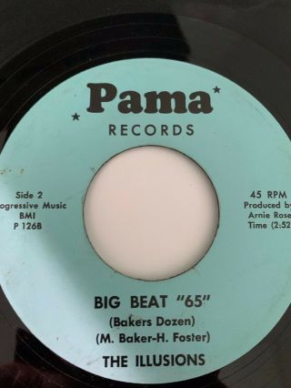 Rare Ohio Garage 45/ Illusions " Big Beat " 65 " Pama Vg,  Hear
