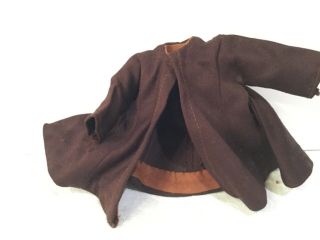 Vintage 1950’s Vogue Ginny Doll Dark Brown Dress Coat With One Snap Clothing