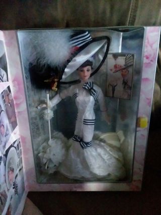 1995 Barbie Audrey Hepburn Eliza Doolittle My Fair Lady Ascot Lace Gown 15497