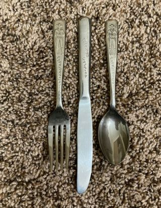 Vintage 3 Piece Hopalong Cassidy Silverware Set Includes Spoon Knife & Fork