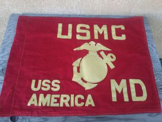 Usmc Uss America Ship Detachment Guidon,  Rare