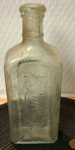 Vintage 8 " Antique Rawleigh’s Aqua Blue Glass Medicine Bottle Rare