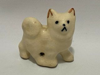 Vintage Miniature Ceramic Porcelain Hand Painted Dog Animal Figurine Antique