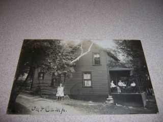 1910 Camp On Long Point,  Lake Champlain,  Vermont Antique Rppc Postcard