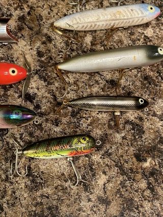 9 Vintage Heddon Zara Spook Surface Fishing Lures Wounded Spook Lucky 13 Torpedo 3