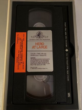 Hero At Large VHS rare John Ritter MGM big book box comedy cult Anne Archer 1980 2