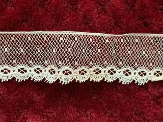 Antique French Bobbin Lace Edging - Per Meter.  15m Available - Width 2.  5cm