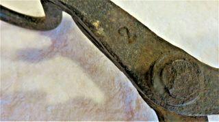 ANTIQUE ICE BLOCK TONGS WITH HAND HAMMERED RIVET 2