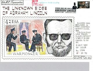 4383 President Abraham Lincoln Hideaki Nakano First Day Cover Rare 1 Of 70