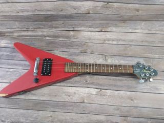 Rare Red Gibson Maestro Roadie Electric Mini Flying V Travel Guitar Student