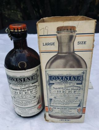 Bovine Blood Antique Patent Quack Medicine Pharmacy Druggist Bottle Apothecary