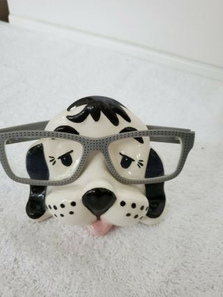 Vintage Ceramic Dog Eyeglasses Holder Glasses Holder Stand