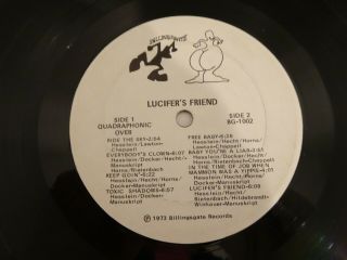 Lucifer ' s Friend Self Titled S/T 1st LP RARE 1973 QUADRAPHONIC BILLINGSGATE G/F 2