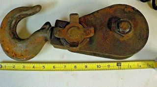 Antique Iron Pulley Hay Trolley Farm Tool Vintage Industrial Pulley